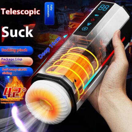Sky second generation men's automatic masturbation Cup sucking telescopic vibration with sounds heating aircraft Cup penis exerciser